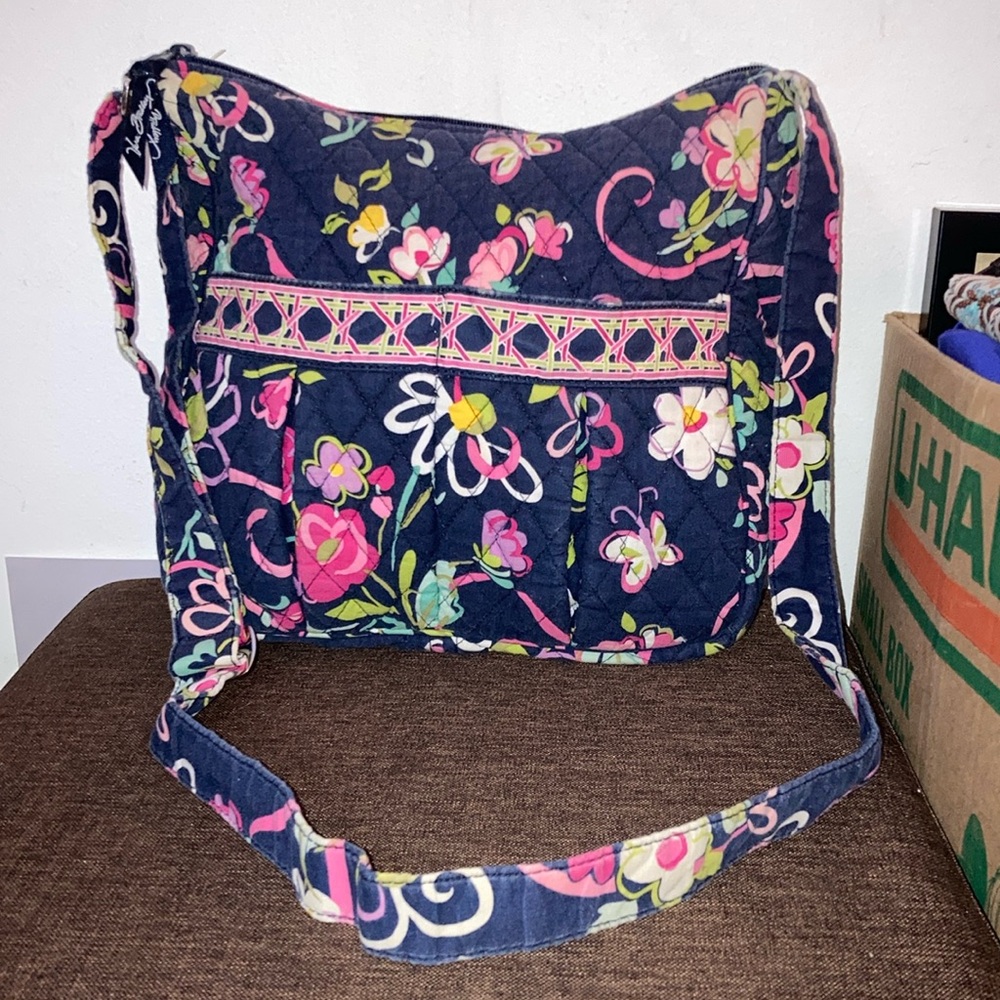 Vera Bradley Navy Blue Floral Crossbody Purse